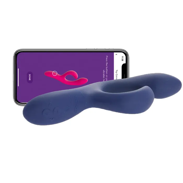 Vibrators WeVibe Nova 2 Rechargeable Flexible Silicone Rabbit Vibrator Midnight Blue Nalpac
