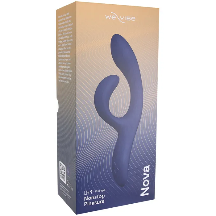 Vibrators WeVibe Nova 2 Rechargeable Flexible Silicone Rabbit Vibrator Midnight Blue Nalpac