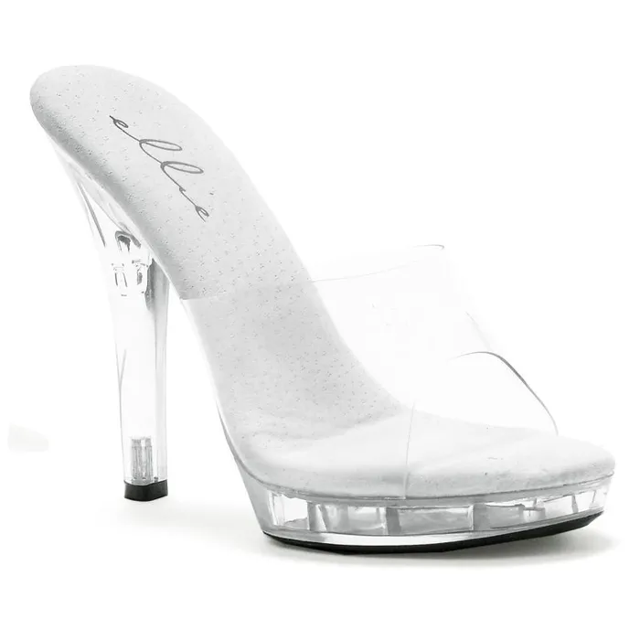 Ellie Shoes Anal Slip On Sandal Clear 5in 9 Clear