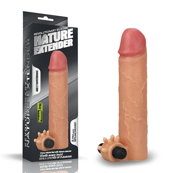 Male Sex Toys LoveToy Penis Sleeve Extender Add 2 Inch with Bullet Vibe