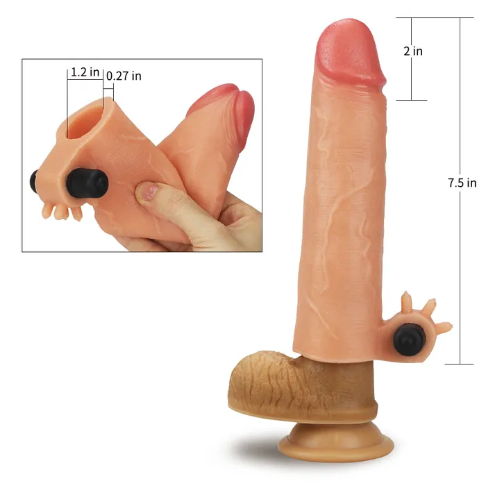 Male Sex Toys LoveToy Penis Sleeve Extender Add 2 Inch with Bullet Vibe
