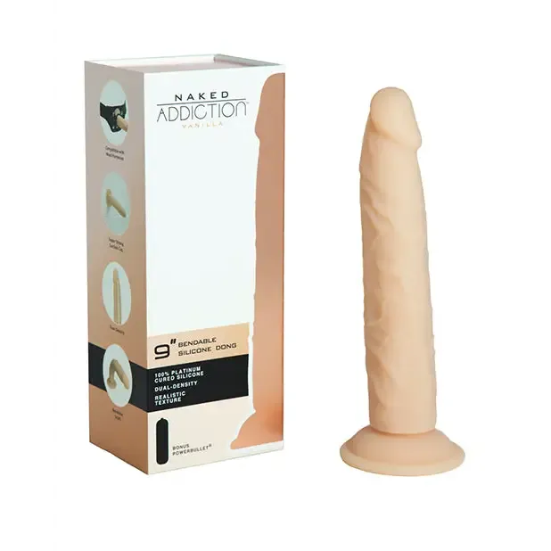 BMS Enterprises Dildos Naked Addiction 9 Dual Density Silicone Dildo Vanilla