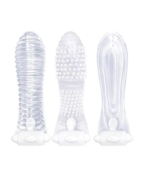 Icon Brands INC Male Sex Toys The 9s Vibrating Sextenders Sleeves Pack of 3