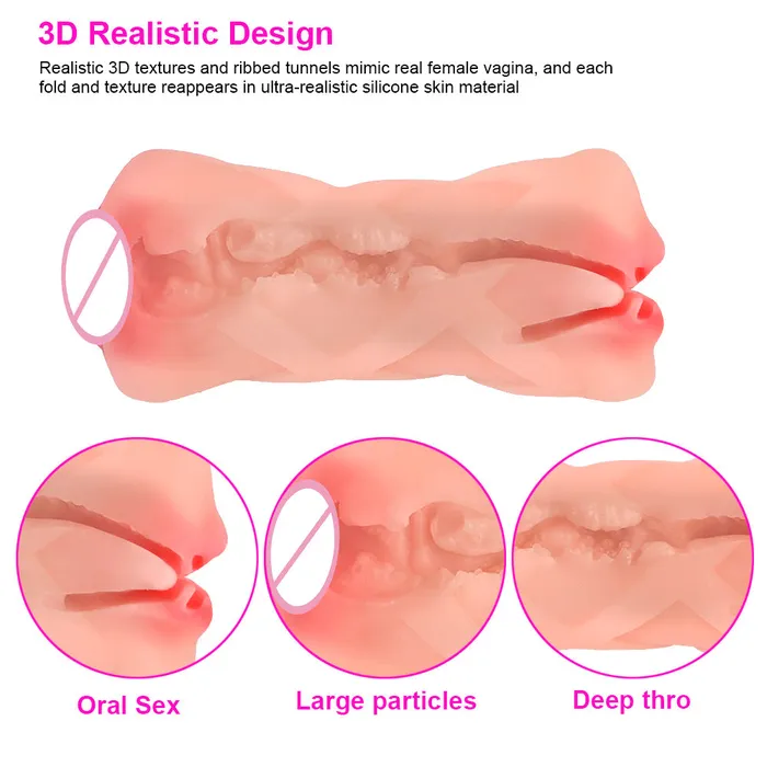 SIMU PARADISE Male Sex Toys 2 In 1 Vagina Oral Sex Masturbation Cup SIMU PARADISE Male Sex Toys 2 In 1 Vagina Oral Sex Masturbation Cup
