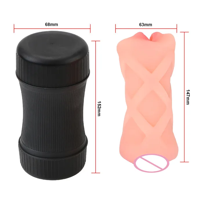 SIMU PARADISE Male Sex Toys 2 In 1 Vagina Oral Sex Masturbation Cup SIMU PARADISE Male Sex Toys 2 In 1 Vagina Oral Sex Masturbation Cup