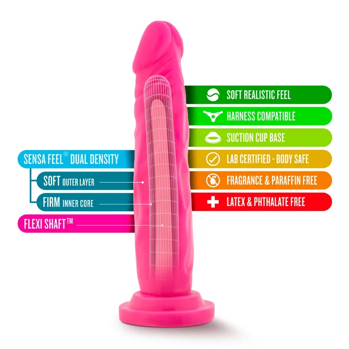 The Toolshed AU Dildos Neo Dual Density Cock Neon 75in Pink